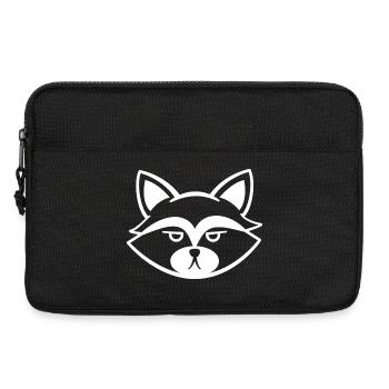 Grumpy raccoon face black and white - Laptop bag 13" - black - Front