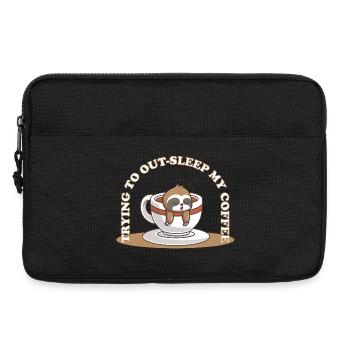 Trying to Out-Sleep My Coffee – Faultier Kaffee - Laptoptasche 13" - Schwarz - Vorne