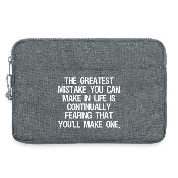 the greatest mistake you can make in life is - Laptop bag 13" - heather grey - Front