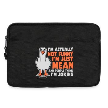 Seagull Middle Finger Not Funny Mean People Think Joke - Laptop bag 13" - black - Front
