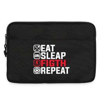Eat Sleep Fight Repeat – MMA Kämpfer Design - Laptoptasche 13" - Schwarz - Vorne