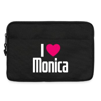 I Love Monica Pink Heart I Love Monica - Laptop bag 13" - black - Front