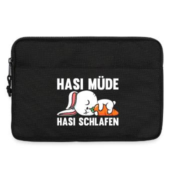 Shlafshirt Hase Hasi Müde Hasi Schlafen - Laptoptasche 13" - Schwarz - Vorne