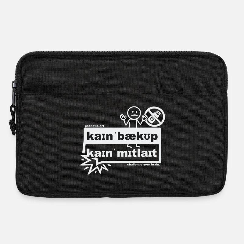 No backup, no pity - phonetic art - Laptop bag 13" - black