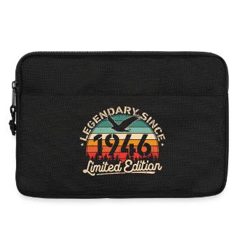 Cadeau rétro vintage d’anniversaire 1946 - Sacoche pour ordinateur portable 13 pouces - noir - Devant