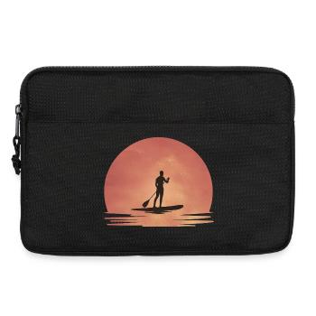 Sunset SUP – Tranquility on the water - Laptop bag 13" - black - Front