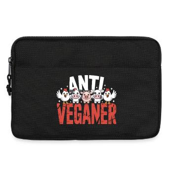 Anti Veganer - Funny German Memes - Laptop bag 13" - black - Front