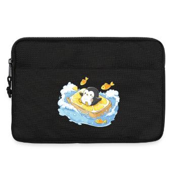 Capitaine Pingouin sur la planche de surf orange - Sacoche pour ordinateur portable 13 pouces - noir - Devant