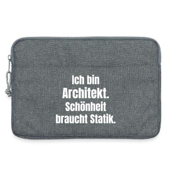 Architectural Statement: Beauty with Statics - Laptop bag 13" - heather grey - Front