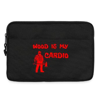 Wood Is My Cardio - Lumberjack Axe Design - Laptop bag 13" - black - Front