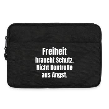 Freedom needs protection, not control - Laptop bag 13" - black - Front