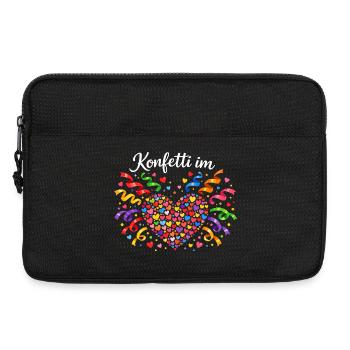 Confettis en cœur, costume féminin Alaaf - Sacoche pour ordinateur portable 13 pouces - noir - Devant