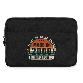 2008 18 Jahre altes Vintage-Geburtstagsgeschenk - Laptoptasche 13" - Schwarz - Vorne