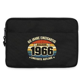 60th Birthday 1966 Legend Vintage Funny - Laptop bag 13" - black - Front