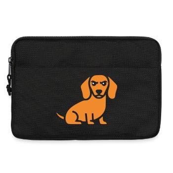 Dachshund Dog Flat Design - Laptop bag 13" - black - Front