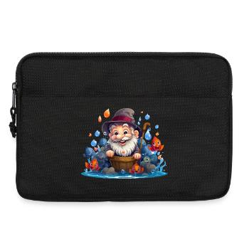 Pêcheur joyeux avec des poissons colorés - Sacoche pour ordinateur portable 13 pouces - noir - Devant