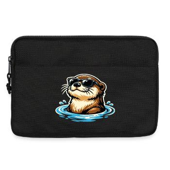 Portrait drôle d’animal de la loutre Animal sauvage cool - Sacoche pour ordinateur portable 13 pouces - noir - Devant