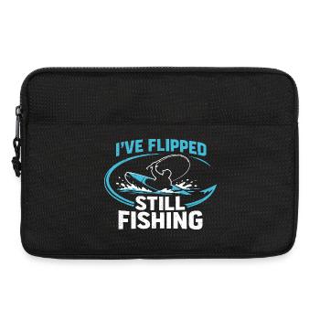 Capsized, fishing anyway | Kayak Humor - Laptop bag 13" - black - Front
