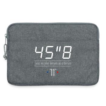 45"8 - J'vais les piler demain au critérium - Sacoche pour ordinateur portable 13 pouces - gris chiné - Devant