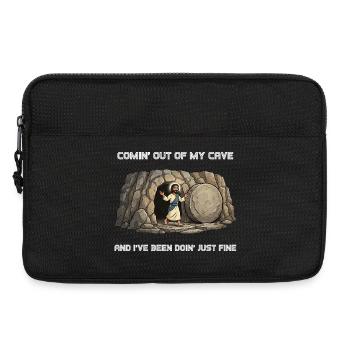 Auferstehung aus der Höhle Spruch - Laptoptasche 13" - Schwarz - Vorne