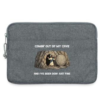 Resurrection from the Cave Saying - Laptop bag 13" - heather grey - Front
