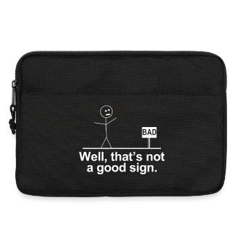 Nun, das ist kein gutes Zeichen, lustiger Strichmann - Laptoptasche 13" - Schwarz - Vorne