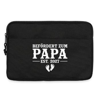 Befördert zum Papa 2027 – Baby Ankündigung - Laptoptasche 13" - Schwarz - Vorne