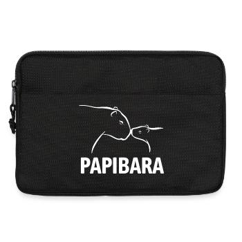 Papibara - Capybara Vater und Kind - Laptoptasche 13" - Schwarz - Vorne