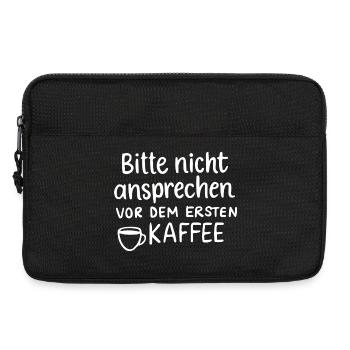 Kein Smalltalk vor dem ersten Kaffee Geschenk - Laptoptasche 13" - Schwarz - Vorne