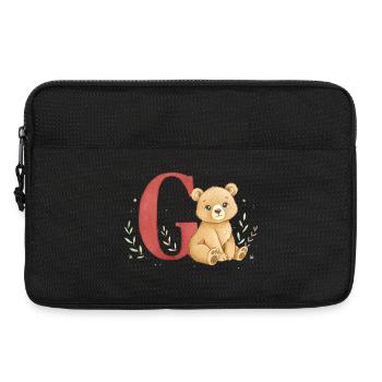 Ours aquarelle avec la lettre G - Sacoche pour ordinateur portable 13 pouces - noir - Devant