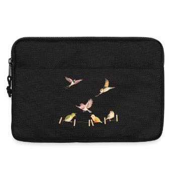 T-shirt d’oiseau drôle, aquarelle à imprimé animal - Sacoche pour ordinateur portable 13 pouces - noir - Devant
