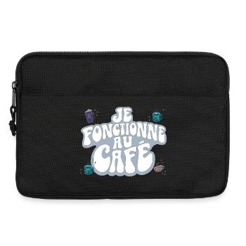 JE FONCTIONNE AU CAFÉ | Humour Matin Caféine - Sacoche pour ordinateur portable 13 pouces - noir - Devant