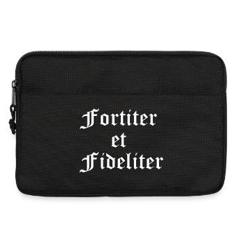 Fortiter et Fideliter Gothique - Sacoche pour ordinateur portable 13 pouces - noir - Devant