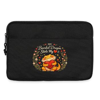 Pogona Adorable : Mon Dragon a Volé mon Cœur - Sacoche pour ordinateur portable 13 pouces - noir - Devant