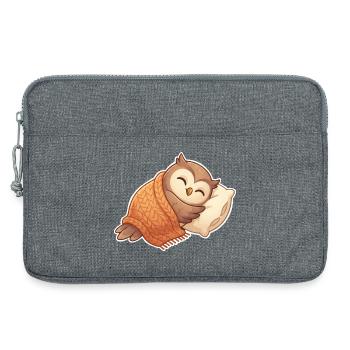 Hibou qui dort - Sacoche pour ordinateur portable 13 pouces - gris chiné - Devant