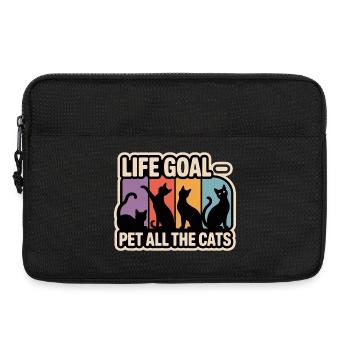 Life Goal Pet All The Cats Funny Retro - Laptop bag 13" - black - Front