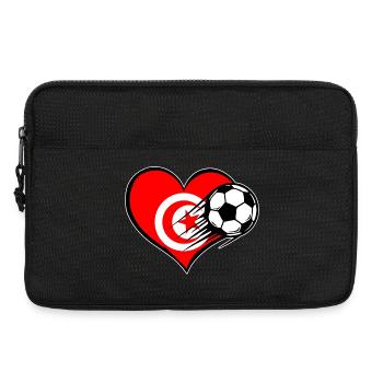 Tunisie Flag Football avec Cœur - Sacoche pour ordinateur portable 13 pouces - noir - Devant