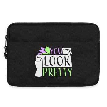 You Look Pretty Funny Complement Self Love Logo - Laptop bag 13" - black - Front