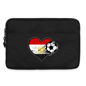 Flag football égyptien avec le cœur utilisé - Sacoche pour ordinateur portable 13 pouces - noir - Devant