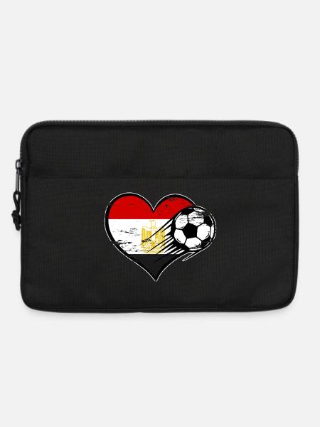 Ägypten Flagge Fußball mit Herz used - Laptoptasche 13" - Schwarz