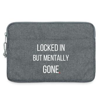Locked In But Mentally Gone Funny Gym Motivation - Laptop bag 13" - heather grey - Front