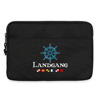 Landgang Maritimes Segler Steuerrad Design - Laptoptasche 13" - Schwarz - Vorne