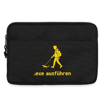 Exe Echse ausfuehren Admin Sysadmin Geschenk Gelb - Laptoptasche 13" - Schwarz - Vorne
