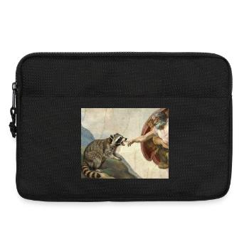 raccoon beating god's hand raccoon meme - Laptop bag 13" - black - Front
