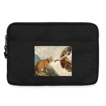 Cat Slaps God's Hand Funny Cats Meme - Laptop bag 13" - black - Front