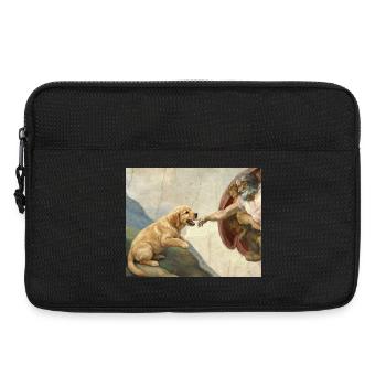 Mème chien God Hand Golden Retriever - Sacoche pour ordinateur portable 13 pouces - noir - Devant
