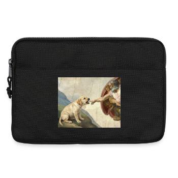 Mème de chien Dieu main Labrador Chiens - Sacoche pour ordinateur portable 13 pouces - noir - Devant