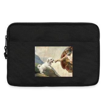 Mème des chiens maltais de la main du chien - Sacoche pour ordinateur portable 13 pouces - noir - Devant