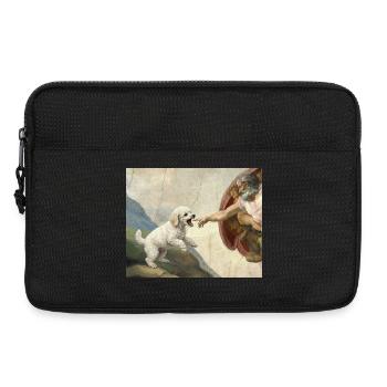 Mème Caniche Main, Chien Dieu - Sacoche pour ordinateur portable 13 pouces - noir - Devant