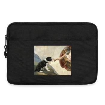 Mème du chien Dog God Hand Border Collie - Sacoche pour ordinateur portable 13 pouces - noir - Devant